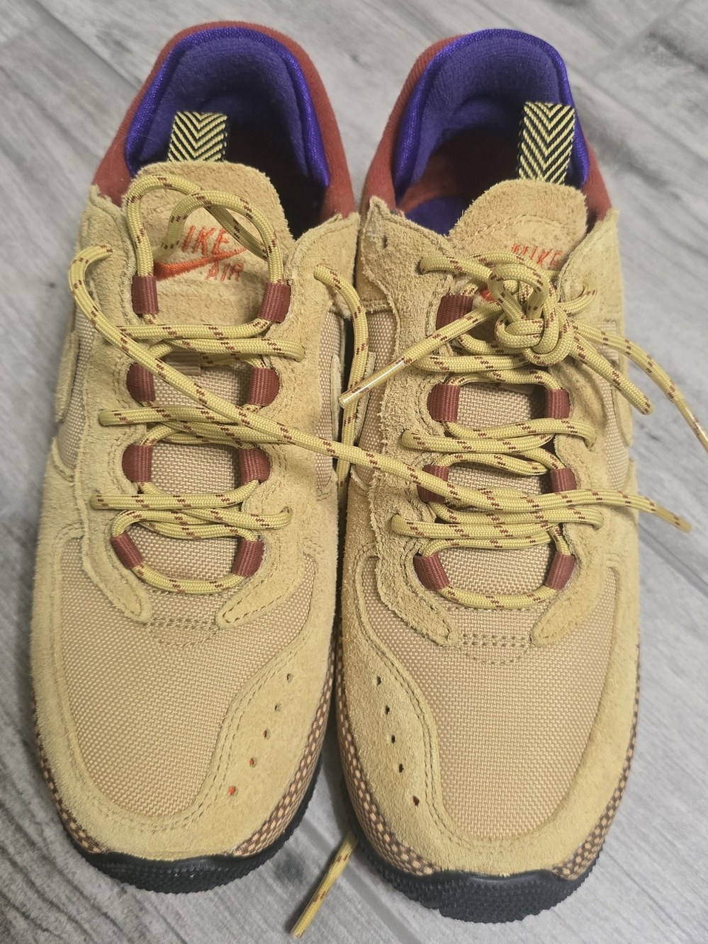 Nike Women Wheat Suede Trail Sneakers with Purple Lining